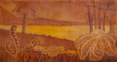 MODERN SCHOOL circa 1940-1950

Large lacquer...