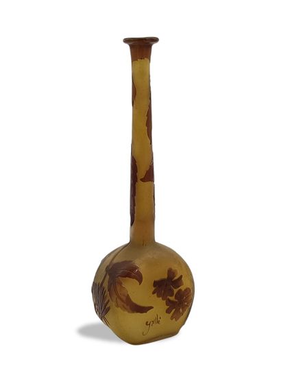 Ets Gallé - SOLIFLORE VASE with flattened...