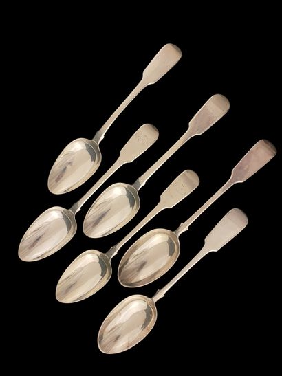 ELEVEN TABLE SPOONERS INCLUDING A SET OF...