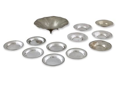TWO SETS OF 6 AND 5 INDIVIDUAL TABLE ASHTRAYS...