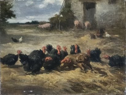 AL (XIXth Century)

Dog and turkeys 1852

OIL...