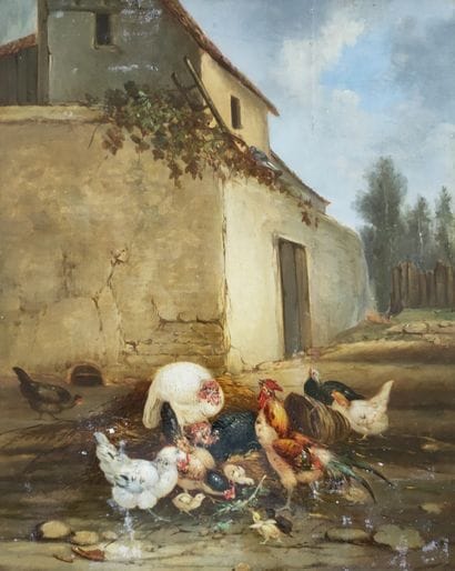 FRENCH SCHOOL of the end of the XIXth Century

Barnyard...