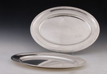 CHRISTOFLE HOTEL - PAIR OF LARGE OVAL MEAT...