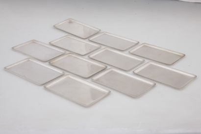 SET OF 11 RECTANGULAR PAIN PLATES in plain...