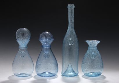 BIOT - SET OF 3 CARAFES AND 1 BOTTLE in lavender...