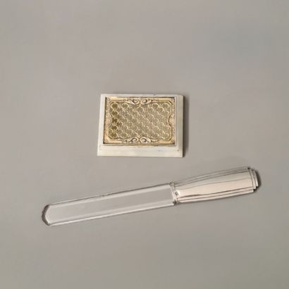 Art Deco period paper cutter with silver...