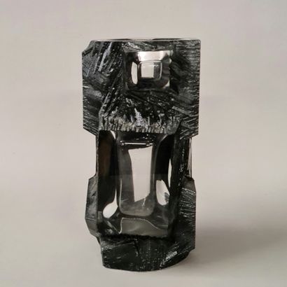 VASE OF FORM GEODE Modern in anthracite and...