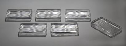 LALIQUE FRANCE - SUITE DE 6 PORTE-COUTEAUX...