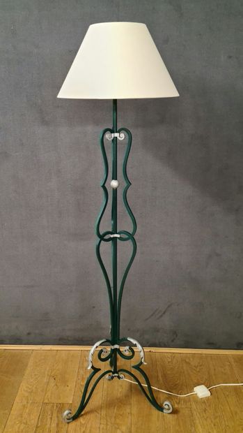 LAMPADAIRE 1950's wrought iron and sheet...