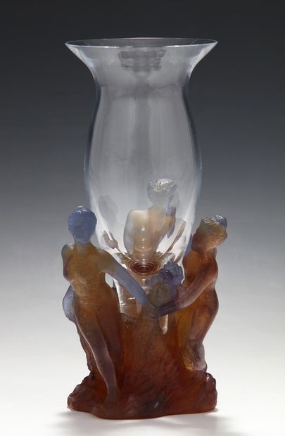 DAUM FRANCE - VASE MYTHOLOGIE à balustre...