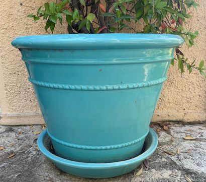 BIOT - SUITE DE 3 VASES DE JARDIN TRONCONIQUES...