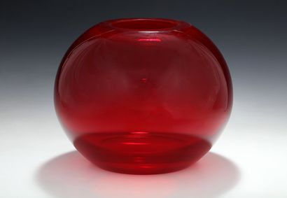 DAUM NANCY 2003 - GRAND VASE BOULE Moderne...