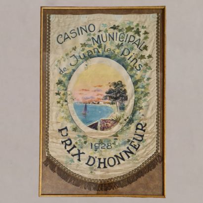 7 BANNERS mainly from 1930 in painted silk,...
