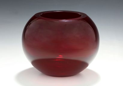 DAUM FRANCE - VASE BOULE Moderne en cristal...