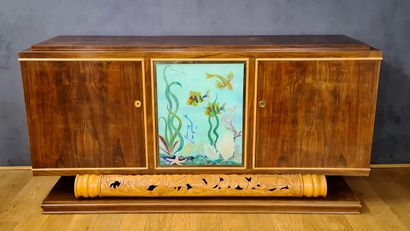 LARGE ENFILADE BUFFET of the 1950's in rosewood...