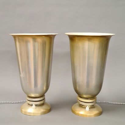 PAIR OF LAMPS OF CORNET FORM Circa 1950 in...