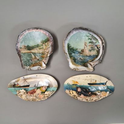 2 PAIRS OF SHELLFISH Circa 1900

A pair with...