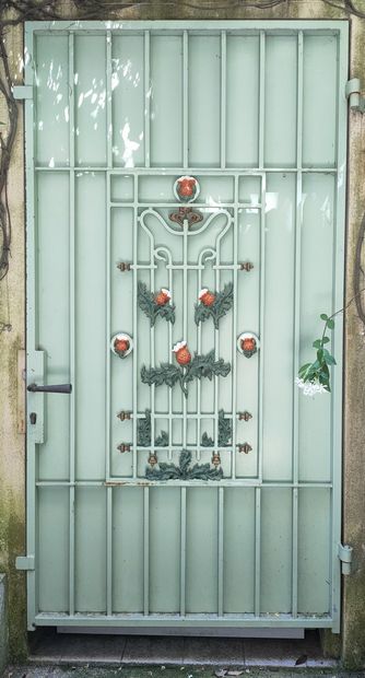 DEUX PORTES METALLIQUES d'Epoque 1900 en...