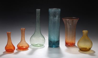 BIOT ET FARINELLI A BIOT - 6 VASES DE FORMES...
