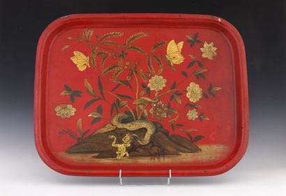 RECTANGULAR SERVICE PLATE with arched angles...