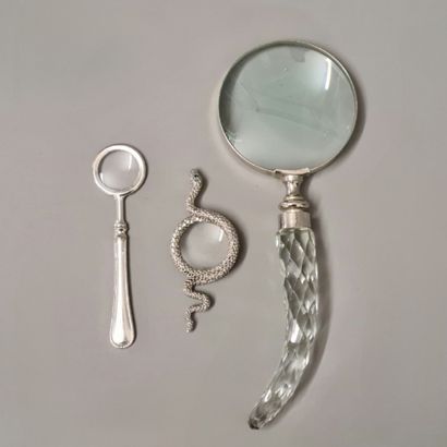 3 modern wolves, one with a faceted crystal...