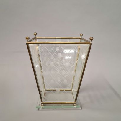 SMALL PAPER BIN WITH CUT-OUT BOTTOMS Circa...
