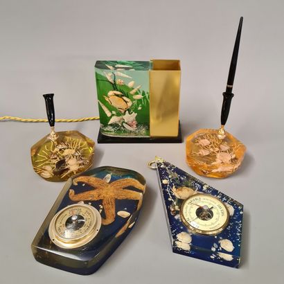 5 PIECES COMPOSITE DESKTOP HARDWARE Circa...