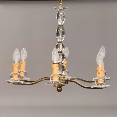 SIX LIGHTS LIGHTNING Circa 1940 in gilt bronze...