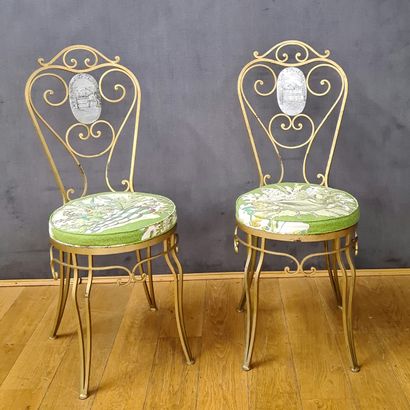PAIR OF CHAIRS WITH VIOLENCE BACK, 1960's...