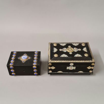 2 JEWELRY BOXES Circa 1860-1880, Probably...