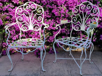 PAIRE DE FAUTEUILS DE JARDIN Circa 1950 à...