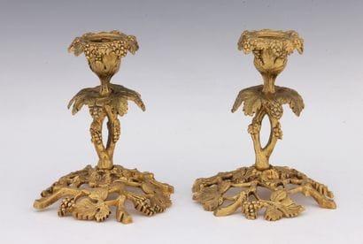 Pair of gilt bronze table stoppers from the...