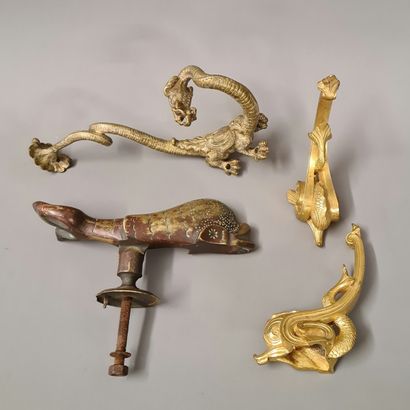 PAIR OF DOOR HANDLES IN THE FORM OF A FISH...
