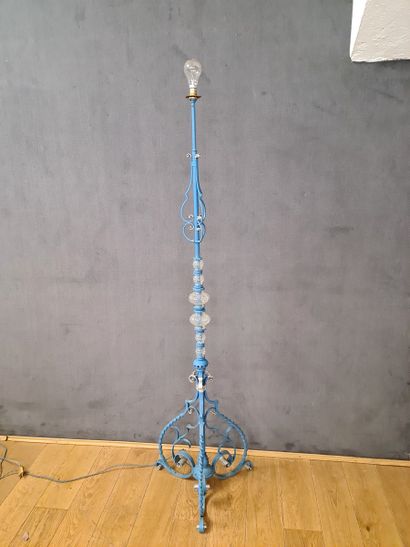 2 LAMPADAIRES of Period 1950 in wrought iron...