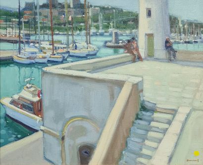 DUVEUIL (XXth CENTURY)

The port of Antibes

OIL...