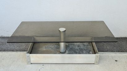 GARDEN TABLE - Design, Circa 1970 in aluminum...