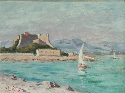 P. SALVAN (XXth CENTURY)

View of Antibes...