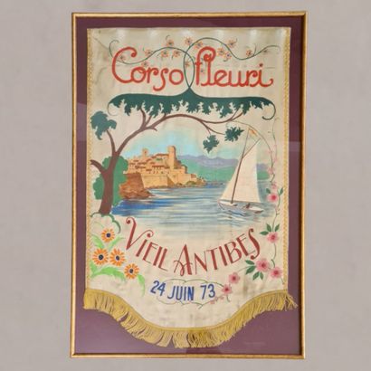 7 BANNERS mainly from 1930 in painted silk,...