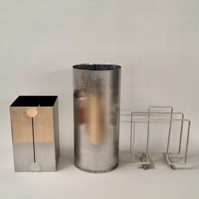 3 ACCESSORIES - Design, Circa 1970 in stainless...