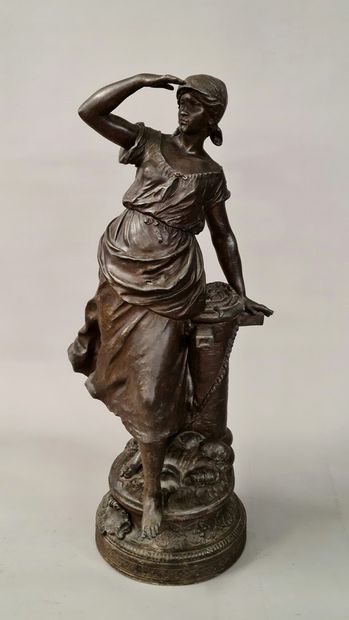 2 STATUETTES Circa 1900, one in regula with...