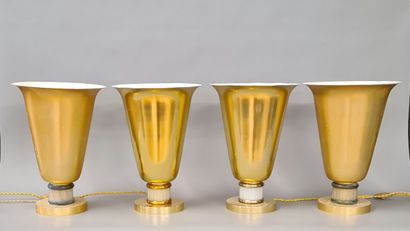 SET OF 4 LAMPS of horn shape of Art Deco...