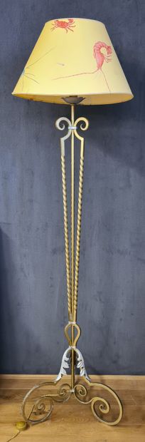 LAMPADAIRE of the 1950's in wrought iron,...