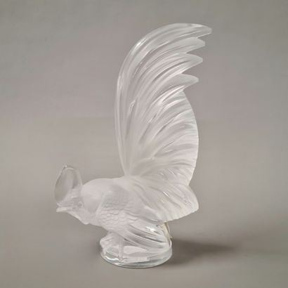 LALIQUE FRANCE - COQ Modern Pressed Crystal...
