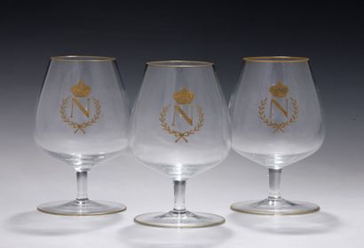 SET OF 6 LARGE FINE CHAMPAGNE GLASS BALLONS...