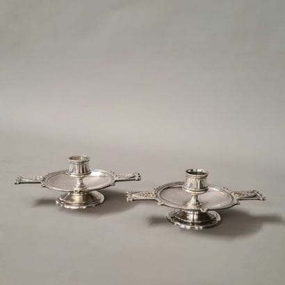 PAIR OF LOW CANDLES from the Beginning of...