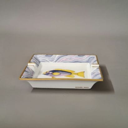 HERMES PARIS - Rectangular white and gold...