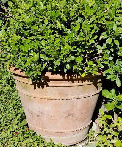 SUITE DE 3 VASES DE JARDIN TRONCONIQUES de...