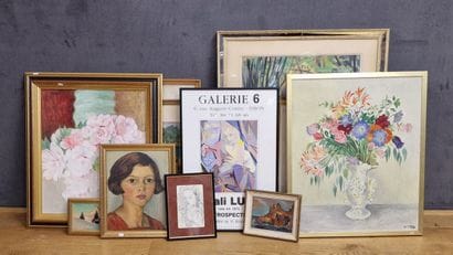 SET OF 20 FRAMED WORKS BY MAGALI LUCAS including...