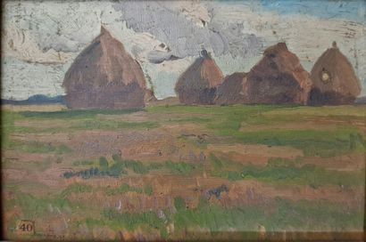 Emile BAUDOUX (1850-1929)

The haystacks...