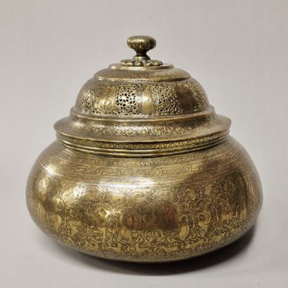 QADJAR ART or later

A globular copper candle...
